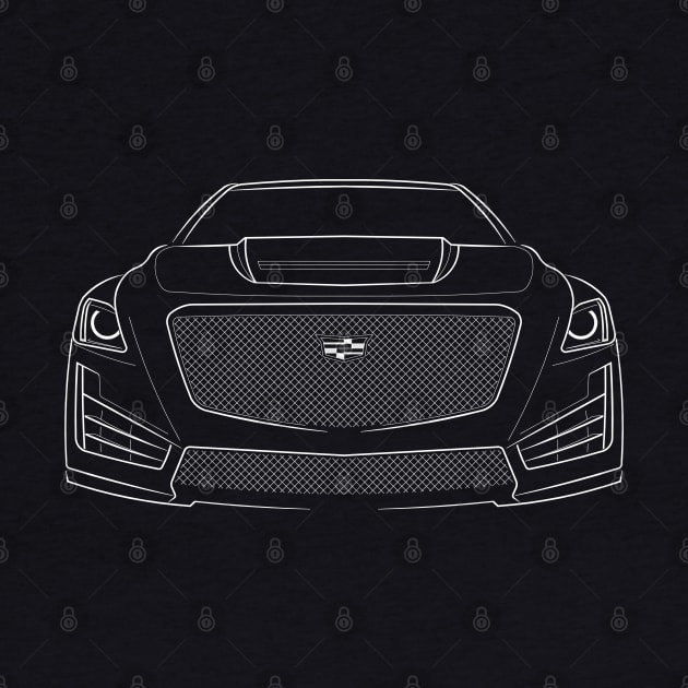 2018 Cadillac CTSV - front stencil, white by mal_photography